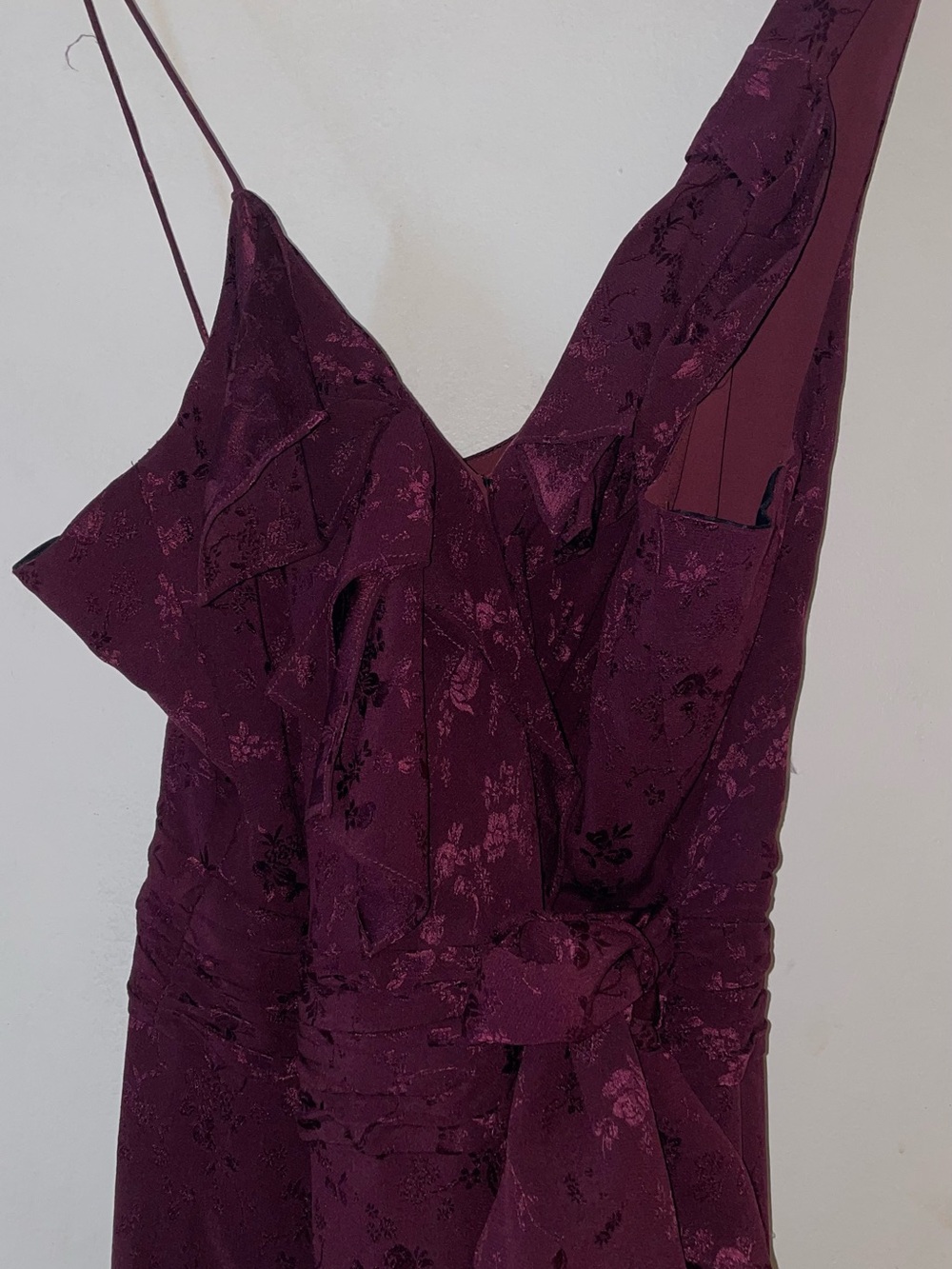 Mayle Ruffle Plum Floral Tie-Waist Dress